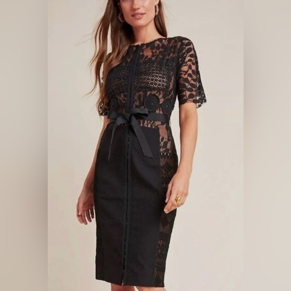 Byron Lars Black Lace Midi Dress